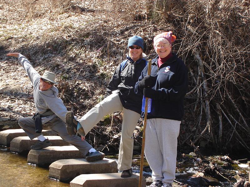 DSC00265.JPG - Matt, Gretchen, Judy on a hike at Pheasant Branch. 26 March 2006