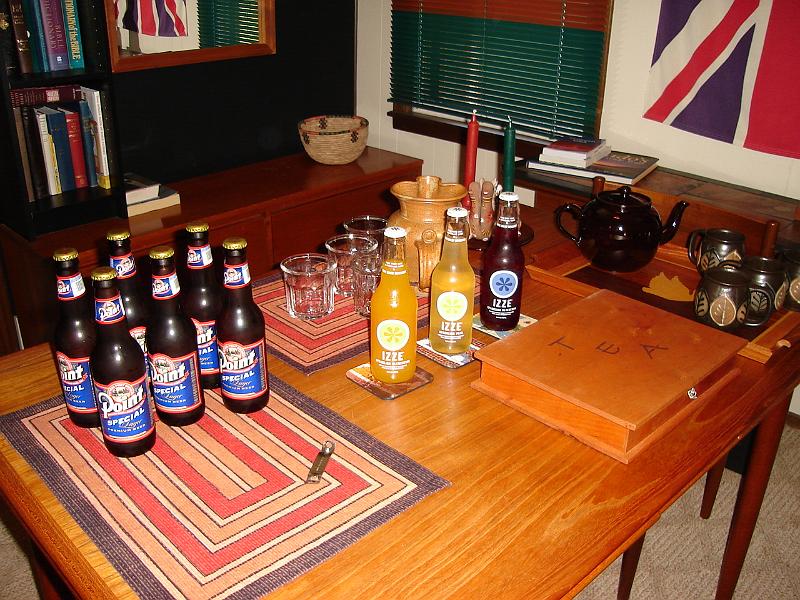 DSC00402.JPG - Assorted drinks for FORAM party. 24 September 2006