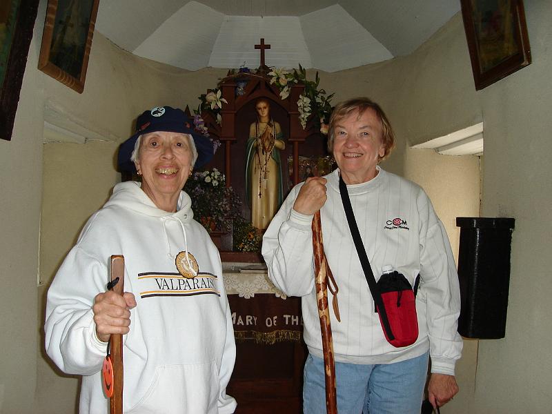 DSC00453.JPG - Ramona and Vada in St. Mary of the Oaks chapel. 26 September 2006