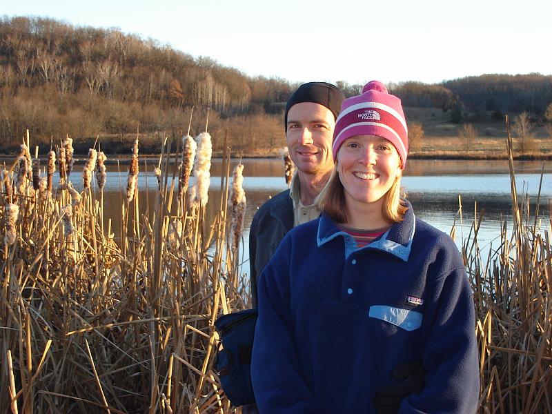 DSC00569.JPG - Matt and Gretchen, Indian Lakes county park. 19 November 2006