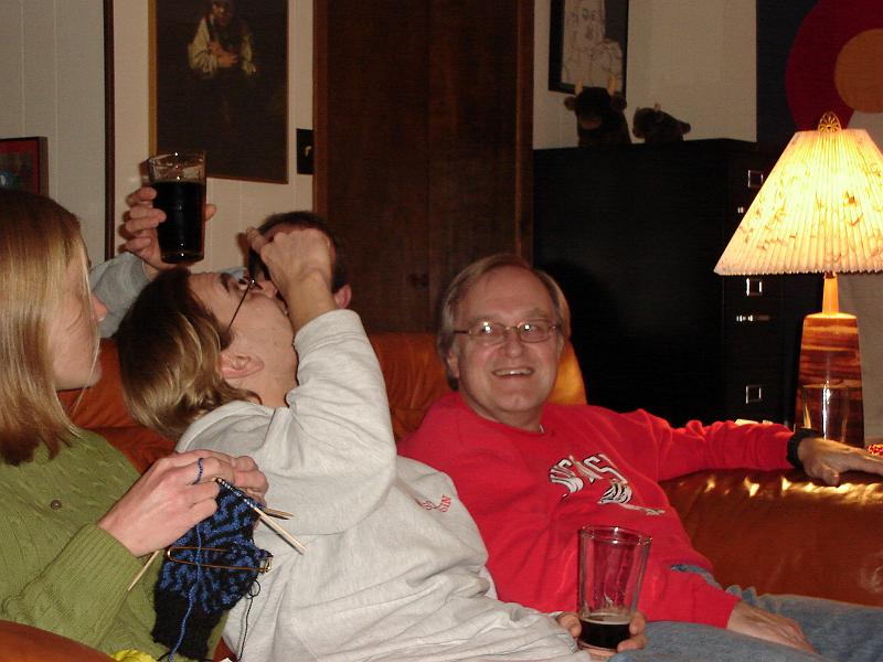 DSC00661.JPG - Cheers!  Gretchen, Andrew, Matt, and Bill. 22 November 2006