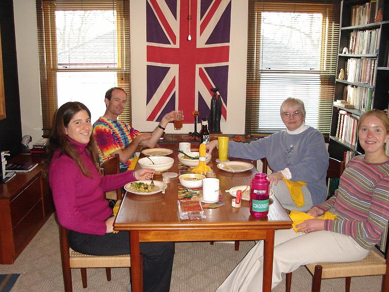 DSC00670.JPG - Brenda, Matt, Judy, and Gretchen having a Thanksgiving meal. 23 November 2006