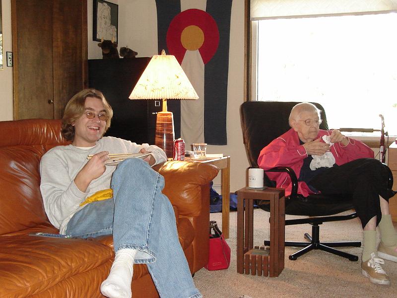 DSC00672.JPG - Andrew and Lillian having a Thanksgiving meal. 23 November 2006