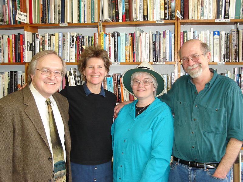 DSC00882.JPG - Bill, Ronda, Judy, Bob at Bookworks. 28 April 2007