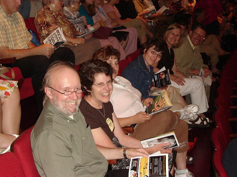 DSC00941.JPG - Lee, Mary, Karen's friend, Karen, Debbie, Randy, awaiting the start of The Lion King. 9 June 2007