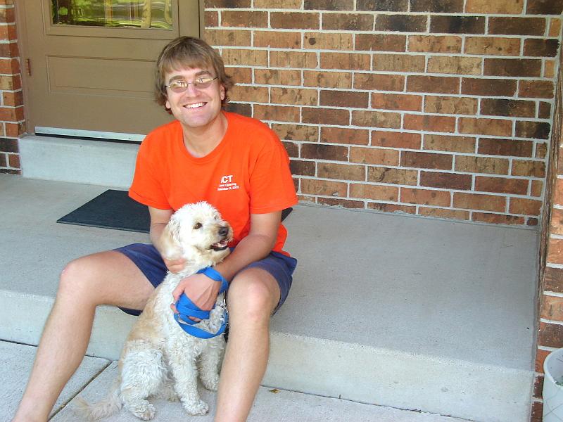 DSC01690.JPG - Andrew and Dusty at the Foster's house. 2 September 2007