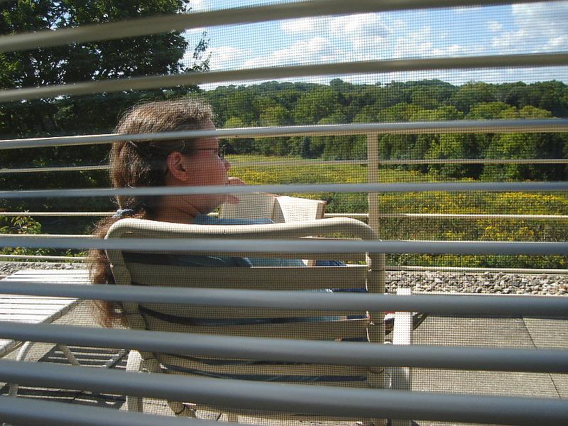 DSC01761.JPG - Kelly overlooking Lost Lake, Holy Wisdom Monastery. 8 September 2007