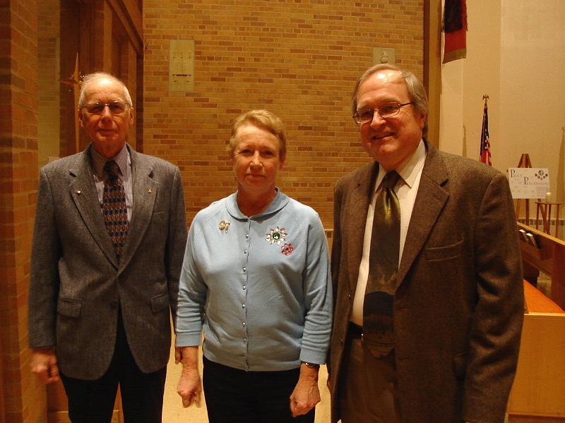 DSC02008.JPG - Leroy, Kathy, and Bill in sanctuary of Immanuel Lutheran, Madison. 20 November 2007
