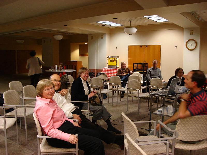 DSC02140.JPG - Cheryl, Dave, Vada, Bill, Eric, Gwen, and Matt after the slide show. 25 November 2007