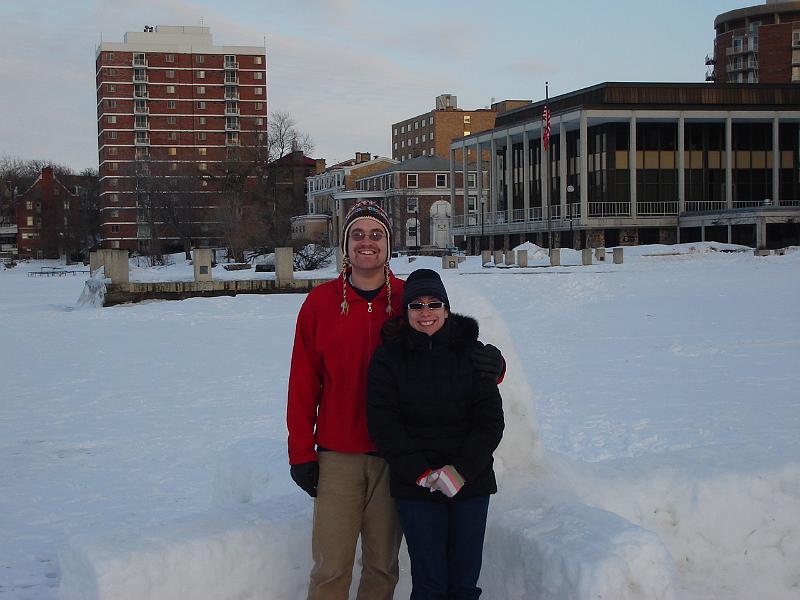 DSC02258.JPG - Another view of Andrew and Sara while standing on Lake Mendota. 1 March 2008