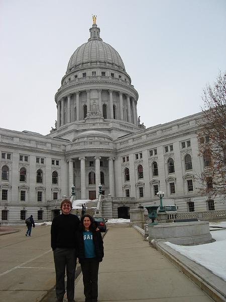 DSC02268.JPG - Andrew and Sara at the Capitol in Madison. 2 March 2008