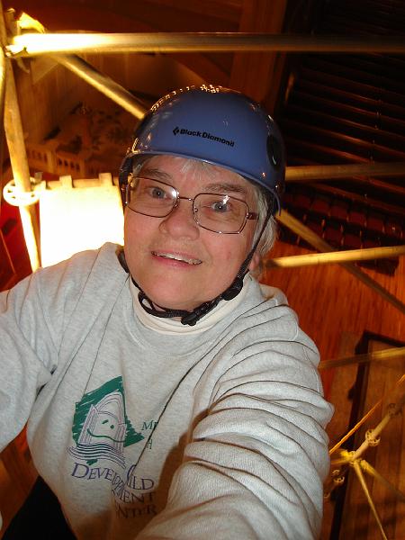 DSC02728.JPG - Judy way above the Columbarium. 3 May 2008