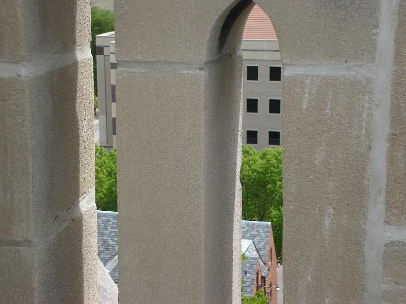 DSC02827.JPG - View of Grainger Hall from top of Luther Memorial Tower, Madison. 24 May 2008