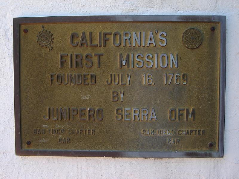 DSC00086.JPG - A plaque at the Mission San Diego de Alcala. 11 August 2008