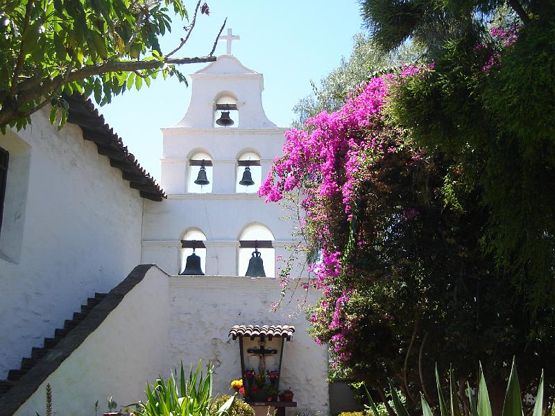 DSC00090.JPG - The Campanario of the Mission San Diego de Alcala from the courtyard of the mission. 11 August 2008