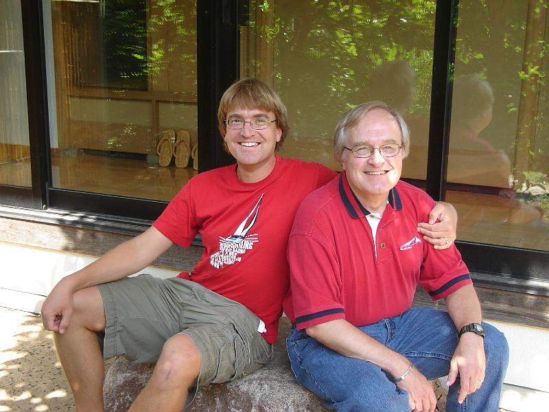 DSC00168.JPG - Andrew and Bill holding down a rock at the Japan House (successfully) UIUC 14 August 2008
