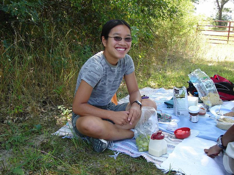 DSC00222.JPG - Guanshan at our picnic at the Spring Green Preserve, the Wisconsin Desert. 20 August 2008