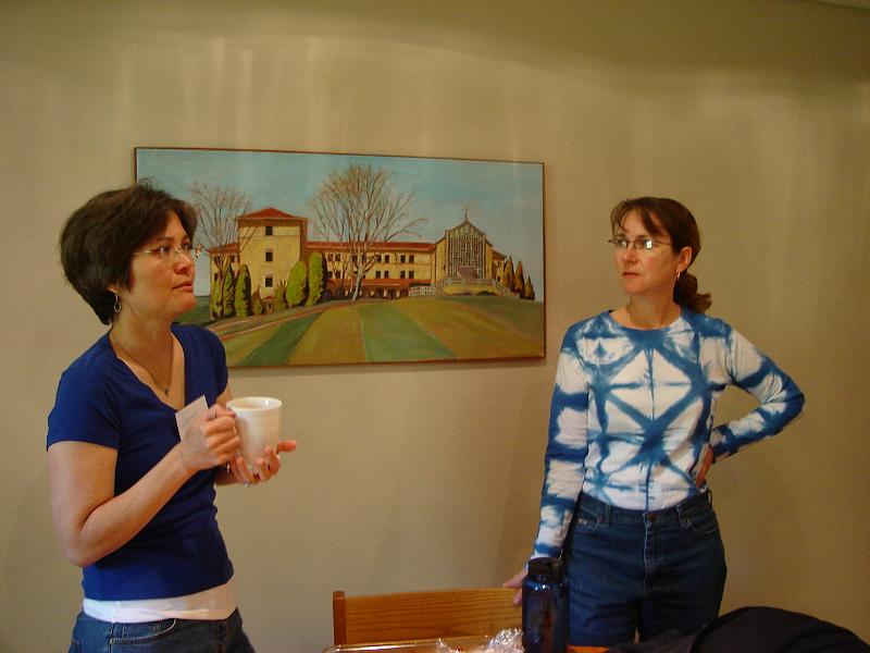 DSC00415.JPG - Janet and Cindy, on the Luther Memorial Women's Retreat at Holy Wisdom Monastery.  Middleton Wisconsin 11 October 2008