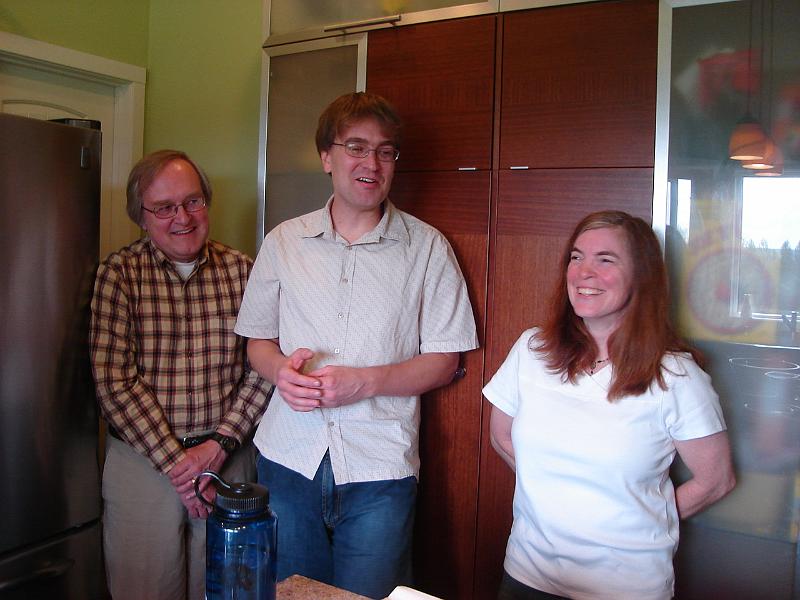 DSC00977.JPG - Bill, Andrew, and Joan cooking up something. 3 May 2009