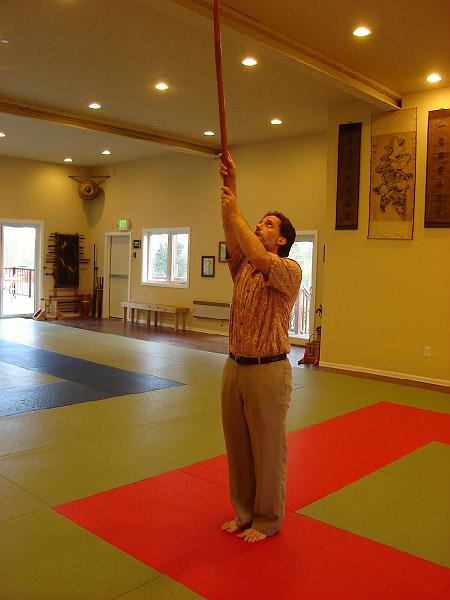 DSC01001.JPG - Jason demonstrating a form in the Hapkido center (dojang). 3 May 2009